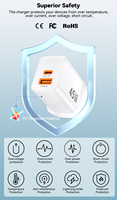 Cargador de Pared Rápido de 45W GaN con Enchufe UK, QC3.0, QC4.0+, PD 3.0, 1 USB y Doble Tipo-C para Laptop, Teléfono Móvil y Auriculares