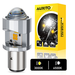Auxito BA20D H6 LED ไฟหน้ารถจักรยานยนต์หลอดไฟ3000LM 6000K 3000K สีขาวอำพันคู่สี Hi-Lo บีมพลังงานสูง - Product Image 2