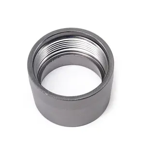 CNC Turning Parts Stainless Steel 304 Threaded Fitting Half Coupling for Water Oil Gas