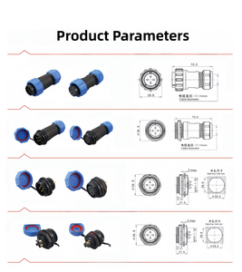 Sp29 IP67 Nylon Không Thấm Nước Điện Hàng Không Cắm 2Pin Thẳng Nam Nữ Giao Phối Thông Tư Nối Với Đồng Vàng Mạ - Product Image 3