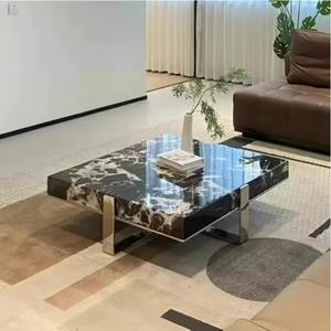 <span class=keywords><strong>2025</strong></span> Ventas directas de fábrica Diseño moderno Mesa de centro de vidrio rectangular con escritorio redondo Muebles móviles para interiores y exteriores - Product Image 5