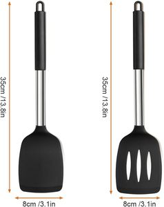 Spatule de cuisine en silicone solide et durable, résistante à la chaleur, polyvalente, flexible, antiadhésive et ajourée - Product Image 3