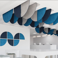 Panneaux acoustiques en fibre de polyester de couleur personnalisée, ignifuges, écologiques, à NRC élevé, réduisant le bruit, panneaux muraux absorbants le son