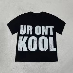 חולצת טי לגברים 100% כותנה, הדפס DTG, צווארון עבה, גזרה רחבה, כתפיים נמוכות, הדפס אותיות, לוגו בהתאמה אישית של RuiFei, איכות גבוהה - Product Image 1