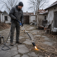 Kit de torche avec allumeur, brûleur à herbe robuste, torche à herbe avec allumeur à bouton-poussoir Turbo, adaptateur propane, haute puissance