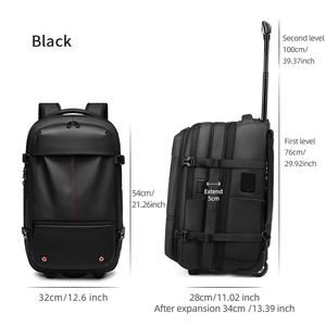 Nouveau sac à dos trolley multifonctionnel de 17 pouces, résistant à l'eau, grande capacité, avec serrure TSA, compression à un clic - Product Image 2