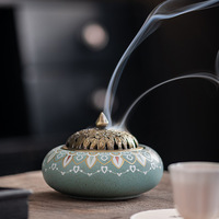 Brûle-encens en céramique coloré exquis Nuage Auspicieux, style vintage, pour usage domestique, bois de santal, écologique, durable