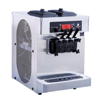Machine à glace molle verticale de comptoir 3 saveurs, en acier inoxydable, économe en énergie, avec fonction de pré-refroidissement