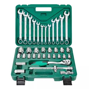 Nouveaux coffrets d'outils Steeltreks : Clé à cliquet 24T, boîtes à outils avec outils inclus, jeu de clés à douilles 37 pièces 1/2 pouce - Product Image 1
