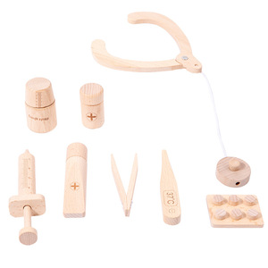 Trousse de docteur <span class=keywords><strong>en</strong></span> bois pour enfants, jeu de simulation médicale, ensemble de jeu de rôle Montessori, jouets éducatifs pour enfants d'âge préscolaire - Product Image 6