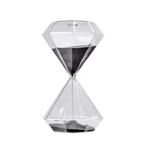 15Minutes Color Sand Timer Diamond shape Hourglass Clock Custom White Gold Red Yellow Green Pink Sand Home Decoration