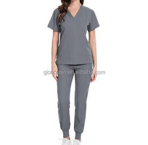 GloriousIn RTS Scrubs 2023 Uniformes <span class=keywords><strong>de</strong></span> <span class=keywords><strong>maternité</strong></span> pour étudiants en pharmacie, robe en lin uni, confortable, Landau, vente en gros, designs bon marché - Product Image 4