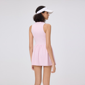 Nouvelle mode de robes de tennis de golf à demi fermeture éclair et coupe ajustée pour femmes soutien-gorge intégré robe de pickleball de sport souple et respirante - Product Image 2