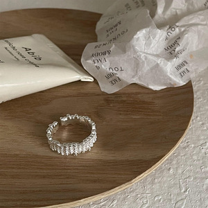 Anillo Geométrico de Plata de Ley con Engaste de Canal para Uso Diario, Joyería para Mujer - Product Image 3