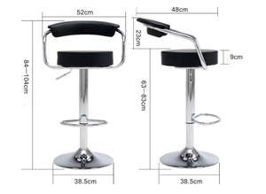 Tabouret pivotant de style diner avec accoudoirs chromés et repose-pieds, chaises de bar pour îlot de cuisine, pivotant - Product Image 6