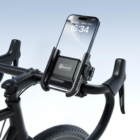 Support de téléphone pour moto Kewig IP66 étanche à dégagement rapide, rotation à 360°, base en alliage d'aluminium CNC, support de téléphone pour vélo