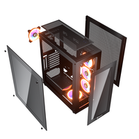 KINPOWER grosir Casing PC dua sisi kaca Tempered menara penuh E-ATX Casing komputer Gaming