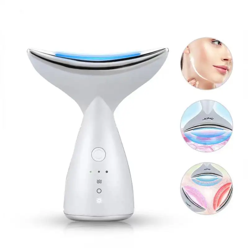 Produits chauds EMS Vibration Neck Lift Device 4 couleurs Led Skin Beauty Tools Instrument Facial Machine V Face Massager