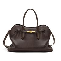 Tas Tote bergaya Vintage Retro, tas selempang bahu tunggal modis serbaguna warna polos