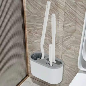 Hoge Kwaliteit Muur Gemonteerd 3 In 1 Toiletpot Borstel Siliconen Toiletborstelset Voor Badkamerreiniging - Product Image 5