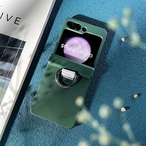 สำหรับ Samsung Z เคสโทรศัพท์แบบมีห่วงใส่ป้องกันการขีดข่วนพับได้สำหรับ <span class=keywords><strong>Galaxy</strong></span> <span class=keywords><strong>ZFlip3</strong></span> 4สัมผัสผิวฝาหลังเคสตั้งแหวนพับ - Product Image 6
