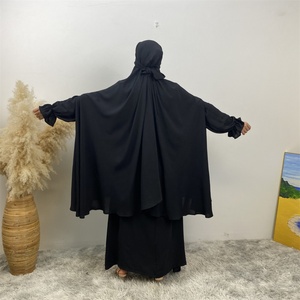 6778+2339# Modest Jilbab Set Muslim Women Prayer Abaya <b>Summer</b> Dress With Khimar Niqab 2pcs Sets - Product Image 5