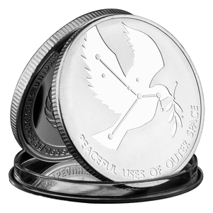 Monete Commemorative delle nazioni unite con motivo colomba della pace in metallo argentato Souvenir da collezione spazio esterno tranquillo artigianato in metallo - Product Image 1