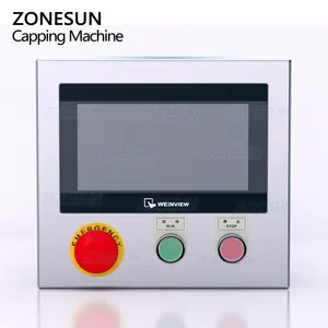 Zonesun ZS-XG16D4 Automatische Voedselemmer Plastic Pot Blik Stofdicht Deksel Capping Persmachine