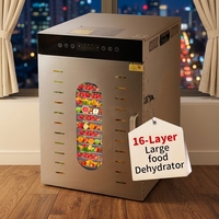 KR FD-16B Fabrieks Prijs Groothandelsprijs Industriële Touchscreen 16-laags RVS Voedsel Dehydrator Fruit Dehydrator