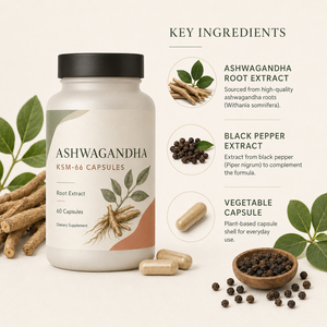 Capsules certifiées KSM66 d'Ashwagandha biologique antioxydante naturelle pour le soutien immunitaire des adultes, la gestion de l'énergie et le soutien du sommeil - Product Image 4