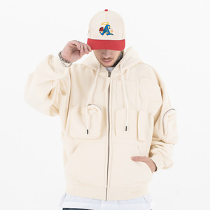 Pull tricoté homme F231 Automne Hiver 2025 MM6 Nouvelle Marque Tendance Taille XL Ample Multi-Poches à Capuche Uni Polyester/Coton - Product Image 3