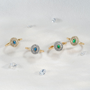 Luyin Tinh Tế Sang Trọng Bohemian Phụ Nữ Của Nhẫn Đồng Mạ 18K Vàng Với Phòng Thí Nghiệm Tạo Ra Zirconia Wedding & Quà Tặng Kỷ Niệm - Product Image 1