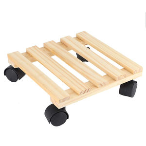 Support de jardinière de sol en bois rustique-Caddy à plantes peintes à usage multiple, organisateur écologique pour la maison et le jardin - Product Image 6