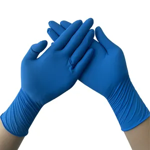 GMC blu di alta qualità protezione personale monouso guanti di Nitrile puro in polvere senza lattice spedizione pronta