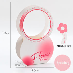 Venta al por mayor cajas de cartón para flores cajas de rosas cesta de flores para ramo - Product Image 6