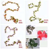 45 Kopf 8.2FT Rote Blumen girlande Rose Blumen banner Künstliche ästhetische Blumen für Hochzeits bogen Party Garden Craft