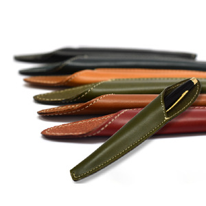 Customized top-grain cowhide pen sleeves, creative gift pen protective cases, business-style minimalist pen storage bags. - Product Image 1