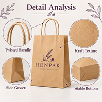 Sac shopping en papier personnalisé de luxe HONPAK avec logo, poignées torsadées, emballage de boutique, sac cadeau pour marque de mode