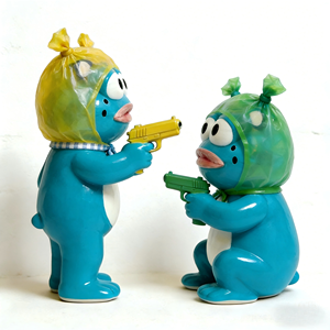 Figurines en résine personnalisables avec photos, ensemble de grenouilles bandits farceuses, petites statues - Product Image 3