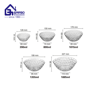 Offre Spéciale 1300ml ustensiles de cuisson en <span class=keywords><strong>verre</strong></span> de grande capacité assiette profonde de forme ronde avec poignée casserole sans couvercle four à micro-ondes utilisé - Product Image 5