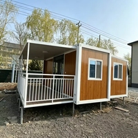 Maison conteneur préfabriquée de luxe moderne extensible, villa mobile pliable et portable, 20FT 40FT, cabane 2 chambres