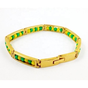 Pulsera <span class=keywords><strong>de</strong></span> Eslabones <span class=keywords><strong>de</strong></span> Acero Inoxidable Chapada en Oro, Brazalete Africano <span class=keywords><strong>de</strong></span> Poder <span class=keywords><strong>Santeria</strong></span>, Potencias Africanas, Amuleto <span class=keywords><strong>de</strong></span> Protección, <span class=keywords><strong>Pulseras</strong></span> con Cuentas - Product Image 3