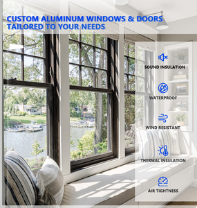 AMJ NFRC Aluminum Double Hung <strong>Windows</strong> With Decorative Grilles Colonial Style Vertical Sliders For Traditional Villa - Product Image 3