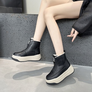 <span class=keywords><strong>Stivali</strong></span> da Neve da Donna <span class=keywords><strong>con</strong></span> <span class=keywords><strong>Cerniera</strong></span> Frontale e Suola Spessa, Nuovo Stile Invernale 2025, Taglia Piccola, Foderati, Stile Inglese, Stivaletti Vintage - Product Image 4