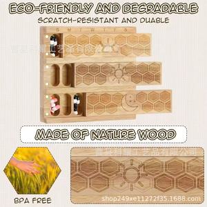 Boîte à pilules en bois avec couvercle, compartiments gravés pour une utilisation matin, midi, soir, étui de rangement portable pour médicaments - Product Image 2