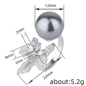 Pendientes de Perlas Q488, Redondos, AAA, Negros y Blancos, con Forma de Flor, Plata 925, Joyería para Mujer, para Bodas - Product Image 5