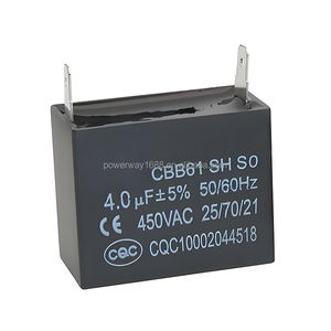 Condensador de ventilador 1,2 UF 1,5 UF 1,8 UF 2UF 2,5 UF 250VAC 300VAC <span class=keywords><strong>450VAC</strong></span> <span class=keywords><strong>CBB61</strong></span> Cable o terminal de condensador - Product Image 2