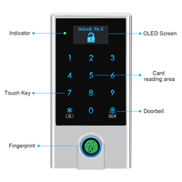 Lector Biométrico de Huellas Dactilares Inteligente WiFi Tuya OEM/ODM con Teclado, Lector RFID, Desbloqueo por APP, Reinicio, Control de Acceso para Sistema de Seguridad Doméstica