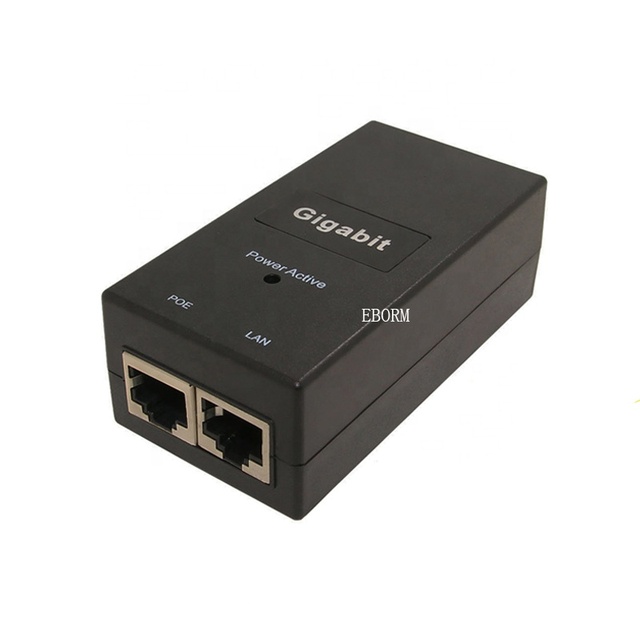 Desktop POE Injector 10/100/1000Mbps Power Supply Input 100V-240V Output DC 48V 0.5A 24W Gigabit POE Adapter for Wireless AP IP