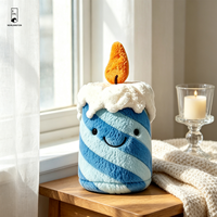 Peluche Bougie Souriante, Mignonne, en Forme de Flamme, Motif Spirale, pour Décoration de Canapé et Maison, Cadeau de Fête et d'Anniversaire